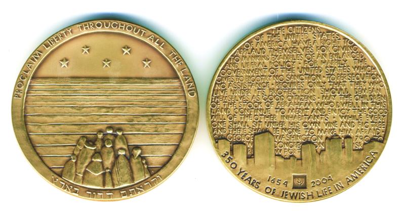 350 Years of Jewish life in America Medal 